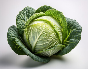 Obraz premium fresh cabbage isolated on white background. Brassica oleracea var. capitata. 