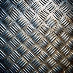 Diamond plate metal texture with industrial steel surface and rugged anti-slip pattern