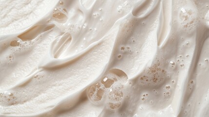 Fototapeta premium Creamy White Foaming Texture Background