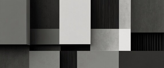 Black and white abstract paper frame with empty square space for design