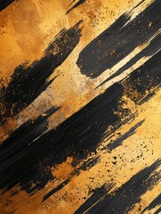 Abstract gold & black art