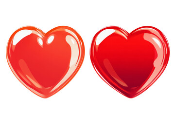 A Couple of Love Icon Illustration with Glossy Effect, Simple Flat Design, Digital Asset, PNG Transparent, High Resolution