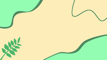 Pastel abstract landscape with flowing lines and leaves, ideal for minimalist designs and nature-themed content.