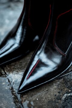 Elegant Fashion Photo Featuring Chic Pointed Boots