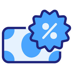 Discount blue style icon