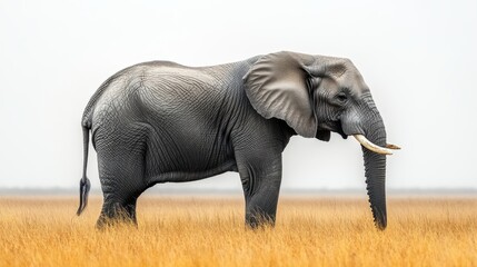 Fototapeta premium African elephant isolated on a white backdrop