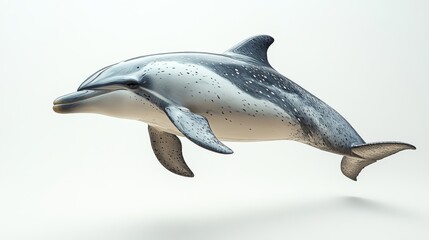 Obraz premium Bottlenose dolphin swimming on a white background