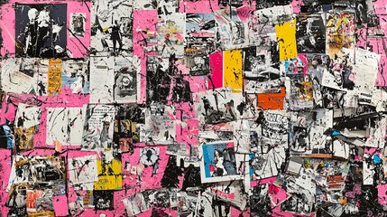 Abstract Collage of Colorful Posters