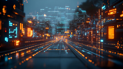 3D AI-Powered Transportation Control Center Background: Glossy Design with Digital Route Maps & Tracking Systems Emphasizing Modern Efficiency