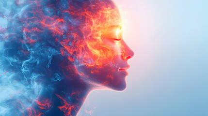 Obraz premium 3D AI in Human Resources: Glowing Abstract Digital Art Banner Showcasing AI's Role in Enhancing Efficiency, Innovation, and Personalized Employee Experiences