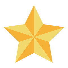 Gold star. Award symbol. Christmas decoration. Simple star icon. Vector illustration. Flat style.