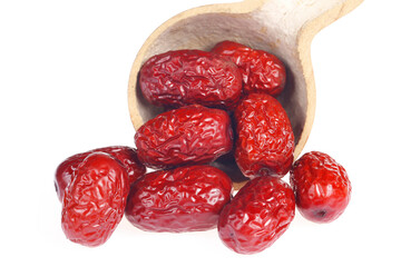 Red dates are isolated on a white background