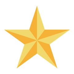 Gold star. Award symbol. Christmas decoration. Simple star icon. Vector illustration. Flat style.