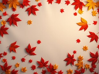 3D realistic image, Maple Leaf Patterned Cloth Background