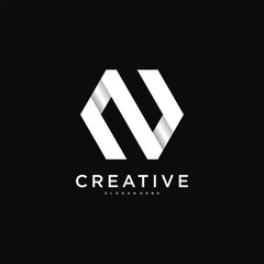 Creative letter N logo icon design template. Premium Vector