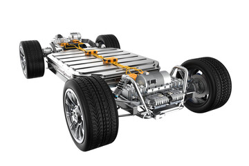 Ev car or electric vehicle with battery pouch cells isolated