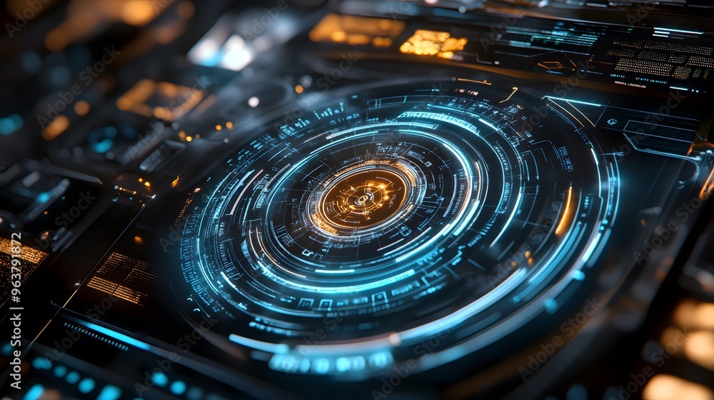 Aufkleber user-centric design focused on a futuristic product with intuitive interfaces and immersive experien