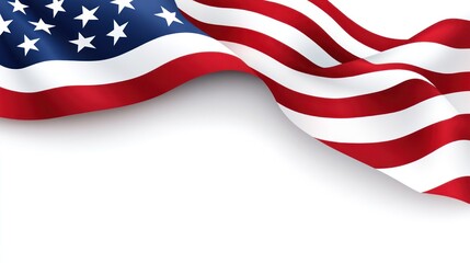Obraz premium A red, white and blue American flag with a wave pattern