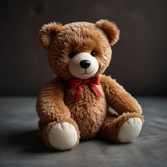 Obraz premium Brown Teddy Bear on a Soft Background