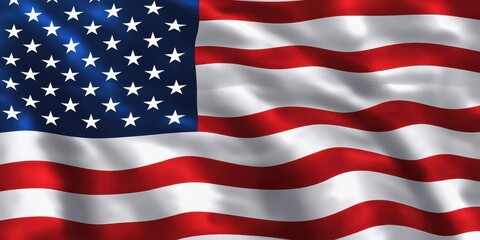 Obraz premium An American flag wallpaper showing large American flag with stars and stripes