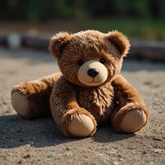 Fototapeta premium Brown Teddy Bear on a Soft Background