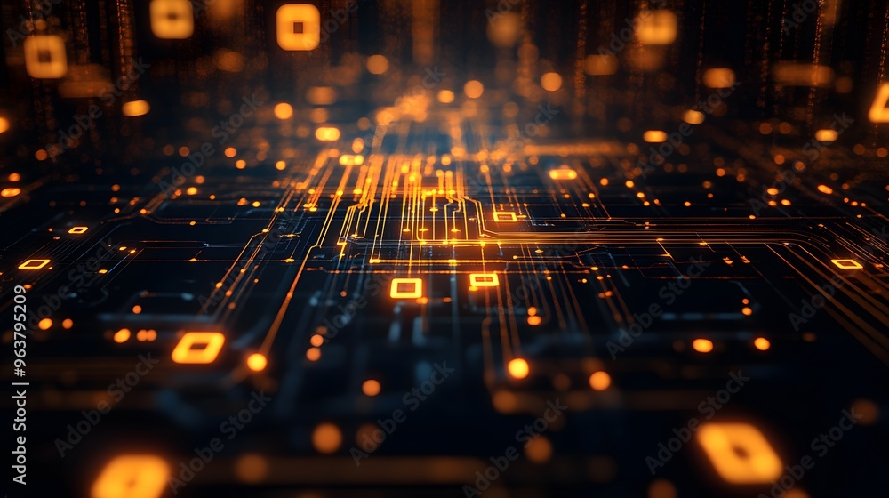 Poster digital circuitry - abstract technology background