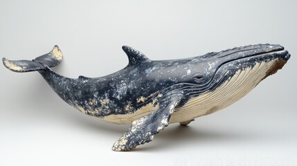 Fototapeta premium Full-body image of a whale on a plain white background, ideal for educational or scientific use