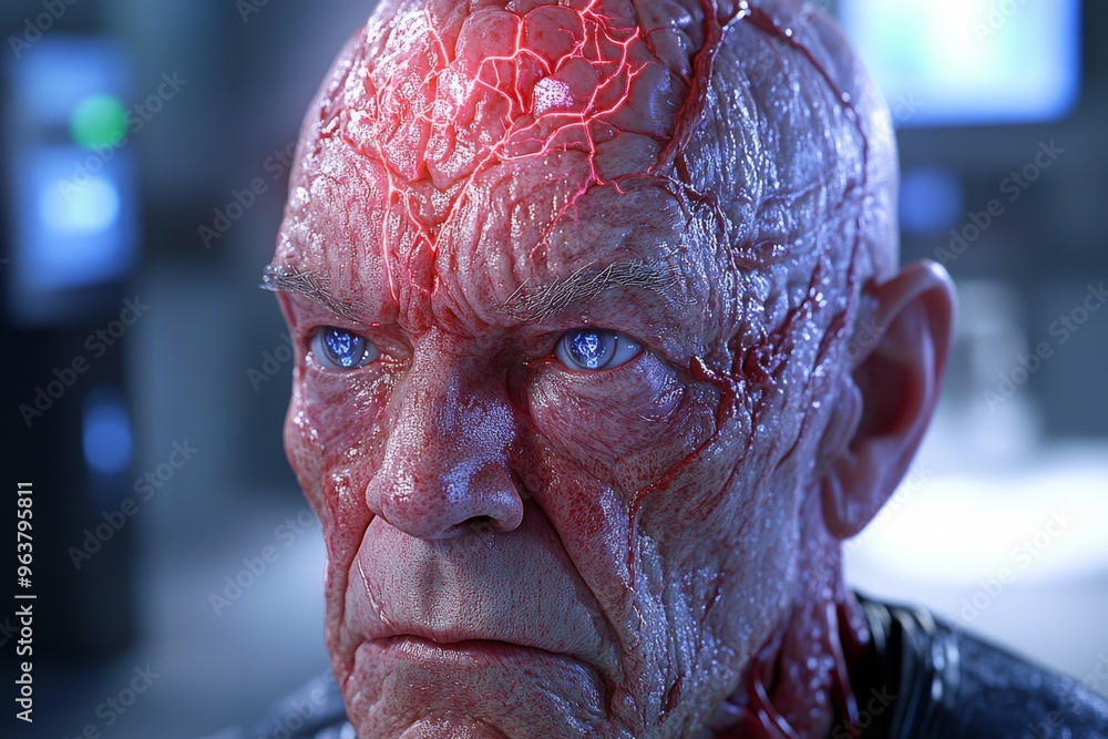 Poster neurotransmitter brain derived neurotrophic factor (bdnf) and action potential elderly man with visi