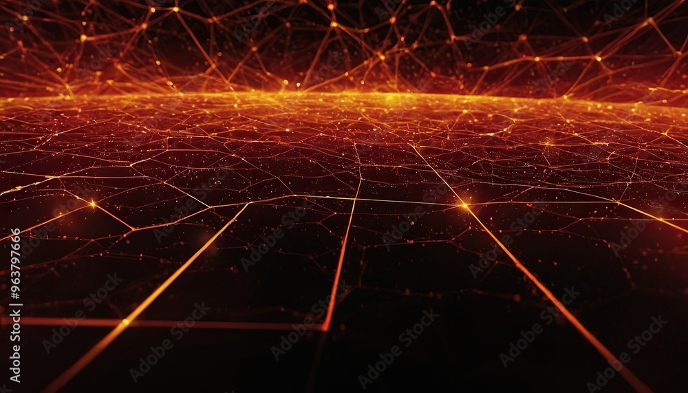 Poster digital technology and particles mesh background design 15