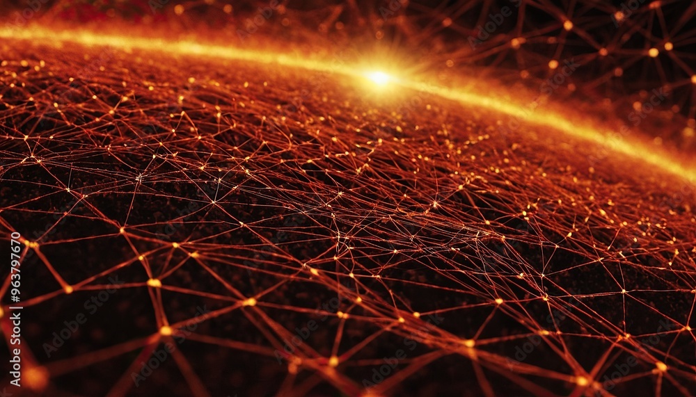 Poster digital technology and particles mesh background design 18