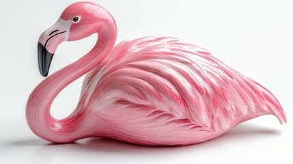 Naklejka premium Plastic flamingo decoration isolated on white