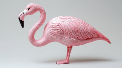 Fototapeta premium Plastic flamingo decoration isolated on white