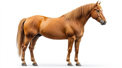 Obraz premium Quarter horse standing on a white background
