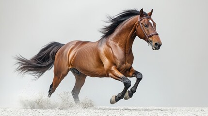 Obraz premium Quarter horse running on white background