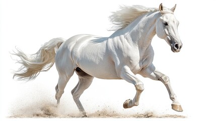 Race horse on a white background