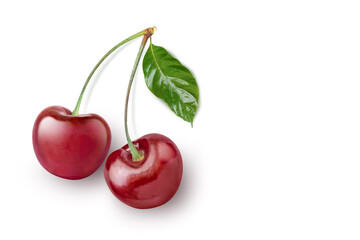 cherries isolated on white background