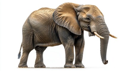 Fototapeta premium Side profile of an elephant on white