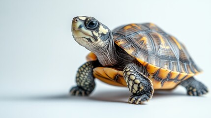 Obraz premium Side view of a turtle, isolated on white