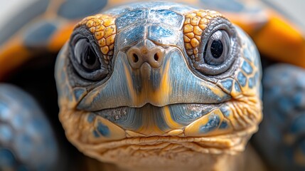 Obraz premium Turtle head close-up on white background