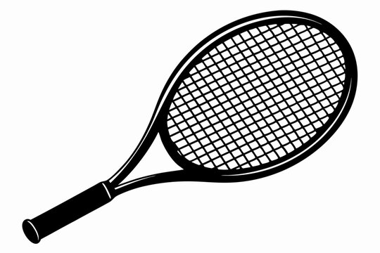 recommend clip art: tennis racket silhouette , tennis rocket  illustration