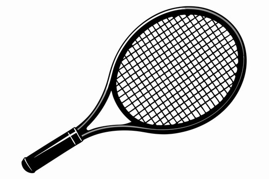 recommend clip art: tennis racket silhouette , tennis rocket  illustration