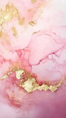 Fototapeta premium Pink and gold abstract art