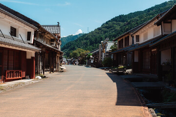 日本の伝統的な街の風景。宿場町。熊川宿。福井県