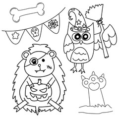 Halloween festival Cute Halloween costumed animals