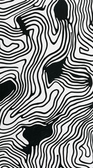 Abstract Black and White Wavy Lines Pattern Background 