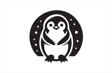 a penguin icon of silhouette vector illustration