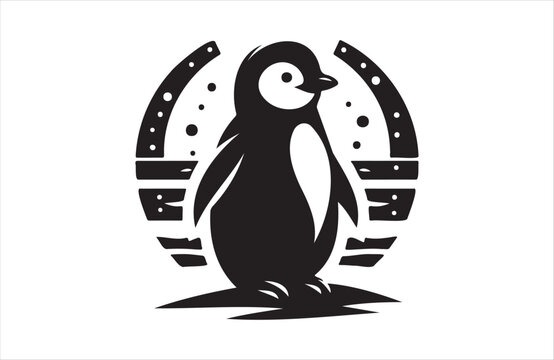 recommend clip art: a penguin icon of silhouette vector illustration