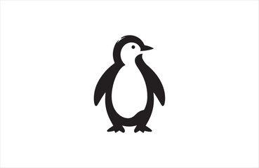 Naklejka premium a penguin icon of silhouette vector illustration