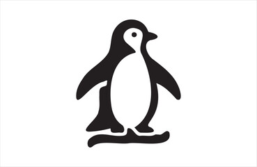 Obraz premium a penguin icon of silhouette vector illustration