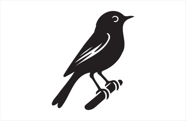 Obraz premium Vector art of European small bird of silhouette vector illustration